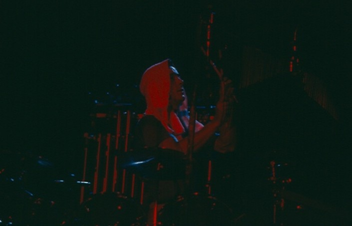 Rush drummer and lyricist Neil Peart performs in 1981 photo by James Borneman